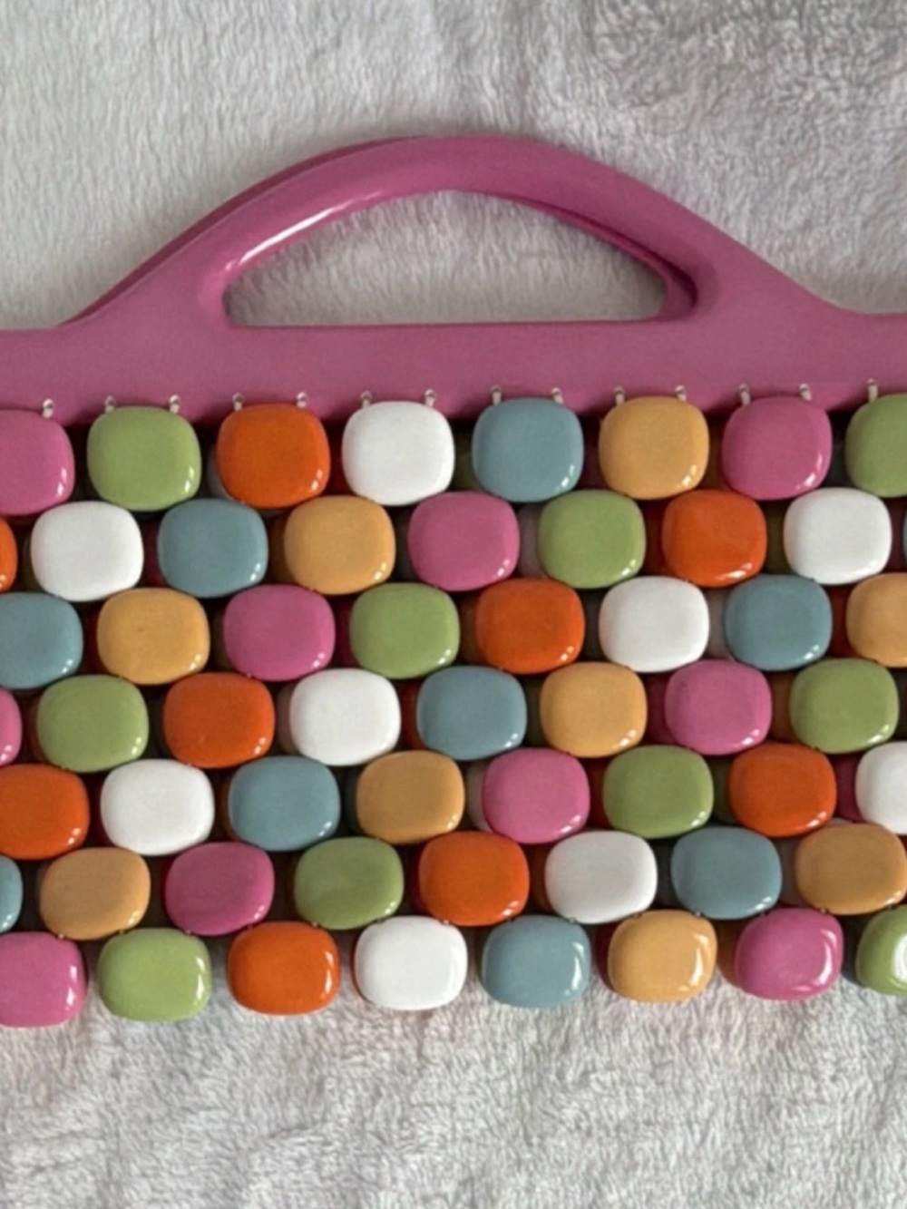 Vintage ESCADA Beaded Clutch Purse | Multi-Color Acrylic Mod Style Bag Y2K - Picture 3 of 6